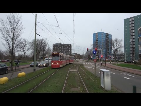 HTM tramlijn 16 Wateringen - Statenkwartier - Wateringen | GTL8 3141 | herfstweer | 2019