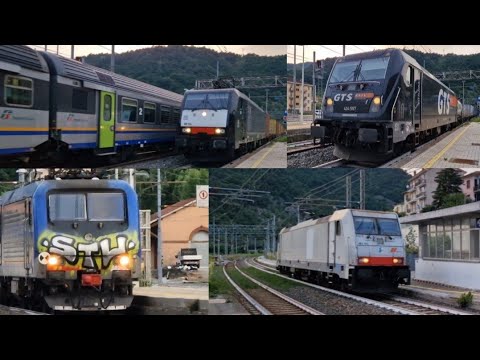 30 minuti di orologio a Ronco Scrivia con un bel treno merci tcs di Gts Rail e494 597 VITTORIA