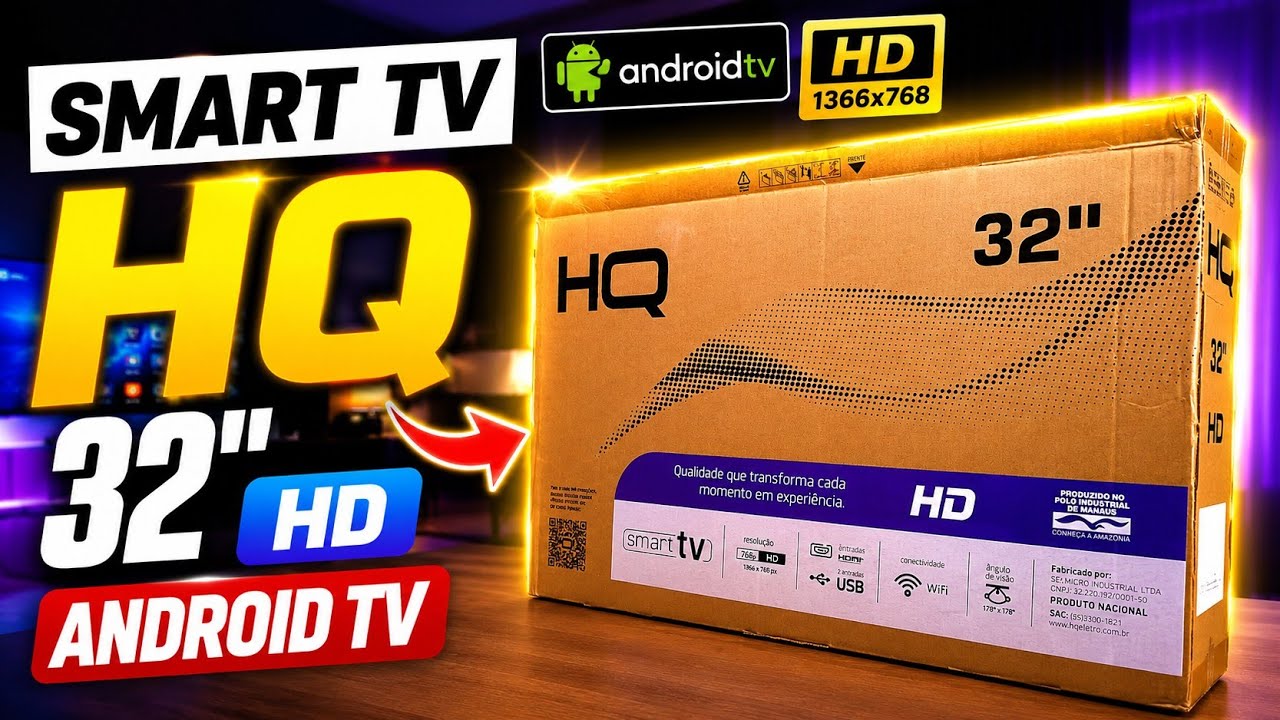 Miniatura da avaliação em vídeo de Smart TV HQ HQS40NKHM 40 Polegadas Full HD Android 12