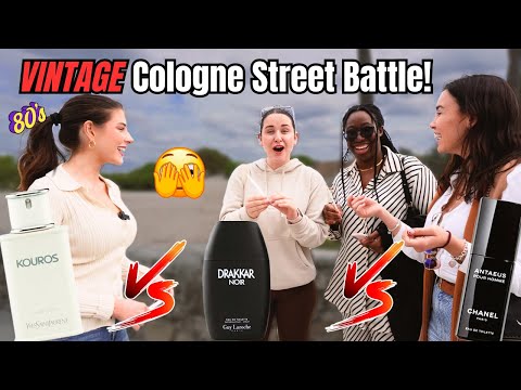 FRAGRANCE STREET BATTLE: KOUROS VS DRAKKAR NOIR VS ANTAEUS: Most ICONIC 80's Colognes | WOMEN REACT