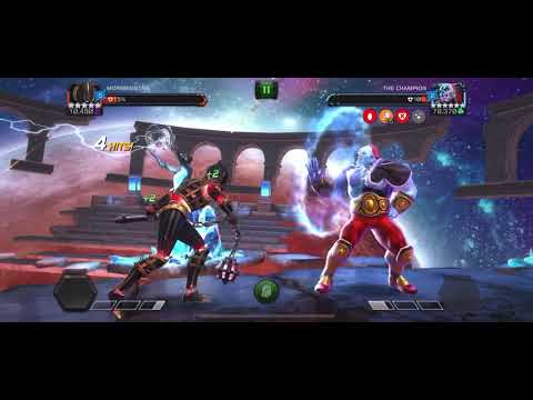 R4 Morningstar vs 6.2.6 “Power stone” Champion Boss ( spite node / mystic path ) final 10% MCOC