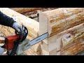 Amazing Intelligent Log Cabin Build Skills - Fastest Building Wooden House With Your Own Hands