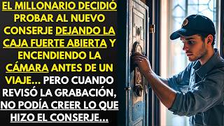 EL MILLONARIO DECIDIÓ PROBAR AL NUEVO CONSERJE DEJANDO LA CAJA FUERTE ABIERTA Y PONIENDO UNA CÁMARA.