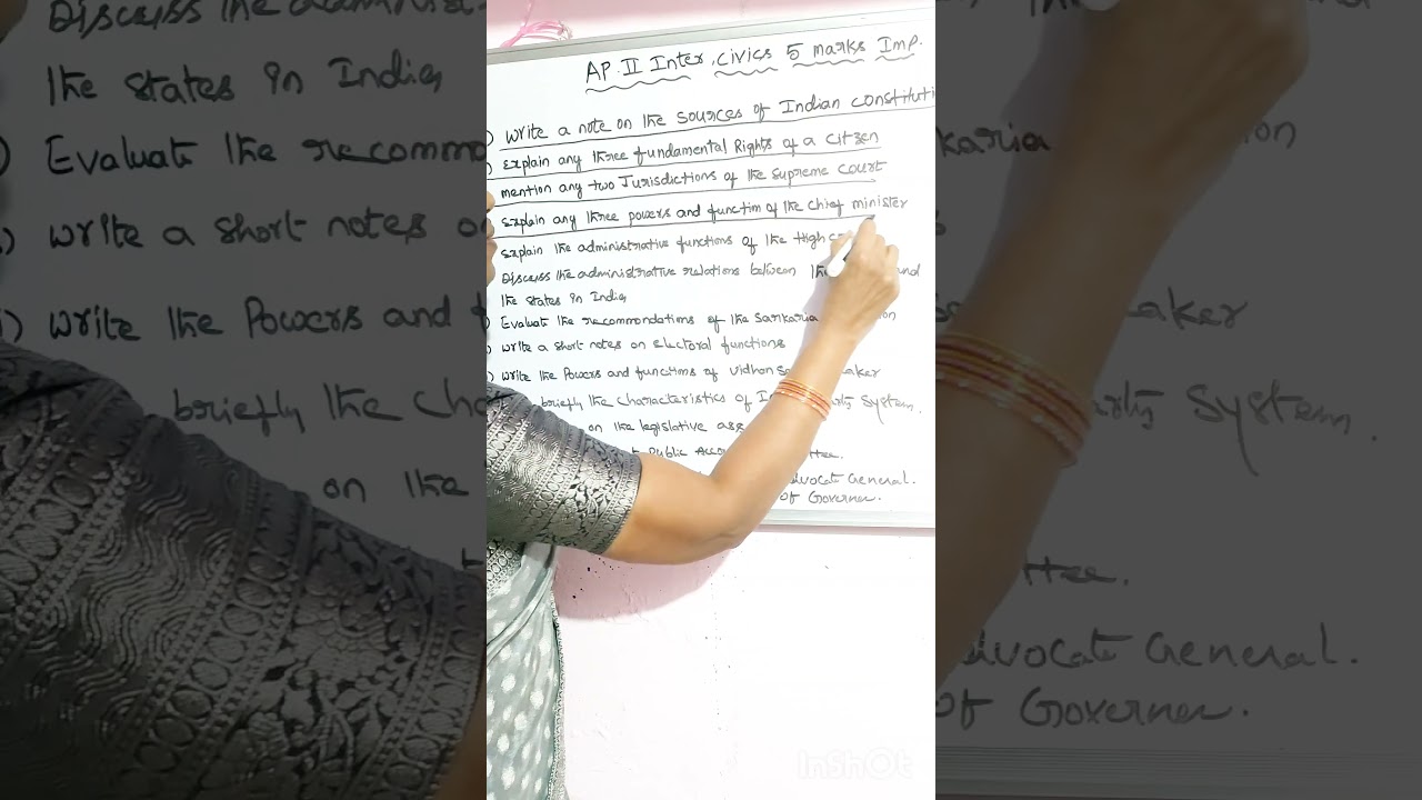 Civics imp 5 marks list AP 2nd Inter