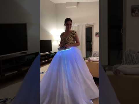 Putting on a fiber optic light up ballgown dress! #shorts #fiberoptics