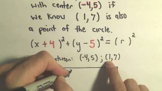 The Center-Radius Form for a Circle - A few Basic Questions, Example 2