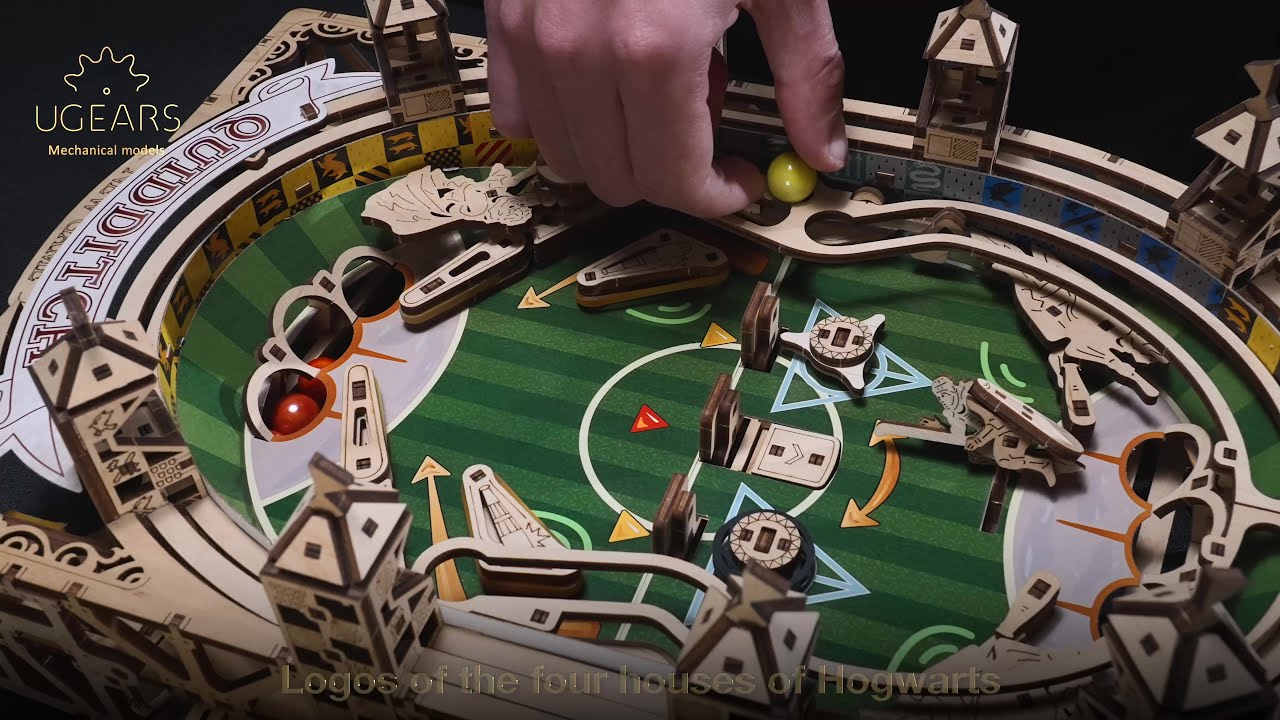 Ugears Dřevěná 3D mechanická stavebnice Harry Potter - Quidditch Pinball