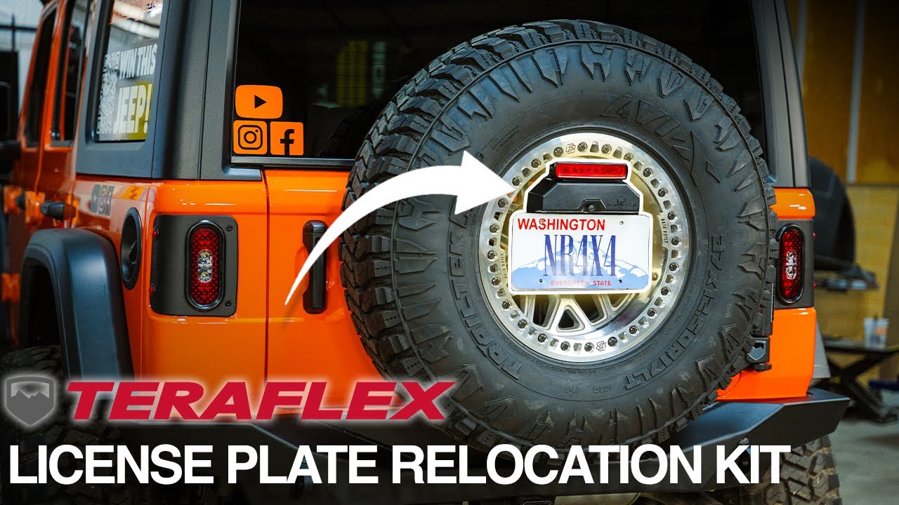 Teraflex License Plate Relocation Kit for Jeep Wrangler JL