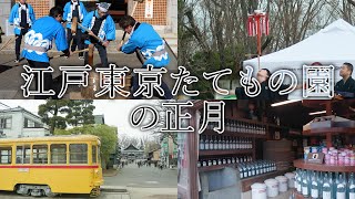 江戸東京たてもの園の正月 4K New Year's Day at Edo-Tokyo Open Air Architectural Museum