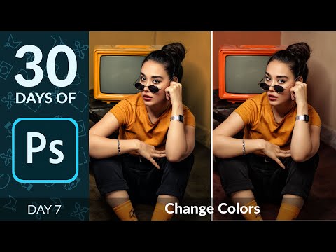 How to Change Any Color with Hue Saturation in Photoshop | Day 7