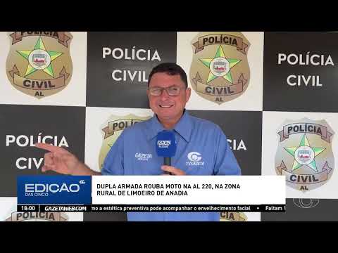 Dupla armada rouba moto na AL-220, na zona rural de Limoeiro de Anadia - 22/09/2026