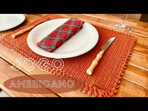 JOGO AMERICANO TELHA- Básico e fácil de fazer, c/ acabamento lindo e elegante @MarceloNunesCroche