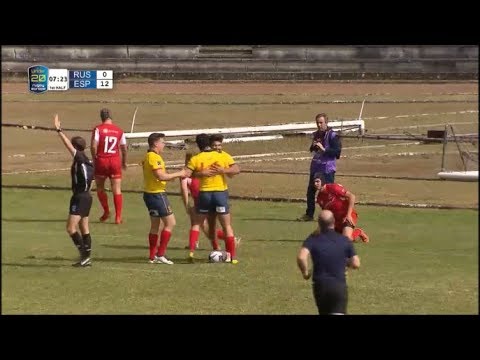 Juan Martínez finishes 45 metre try vs Russia U20 2019