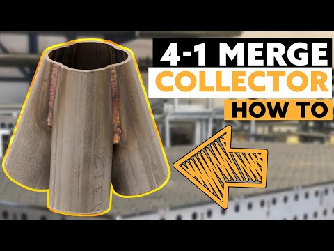 custom turbo merge collector fabrication. welded merge collector. collector cutting jig