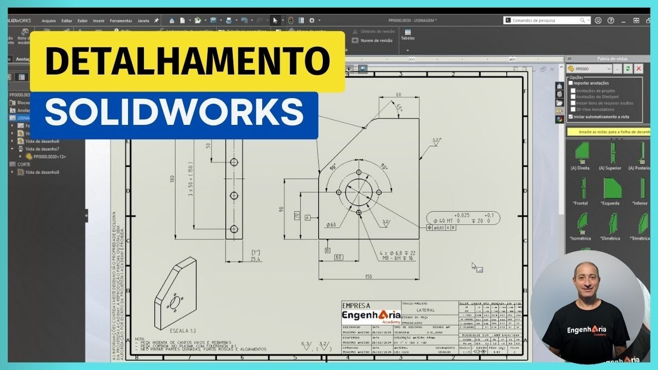 Folha de Cortes no Solidworks - Detalhamento | Aula prática