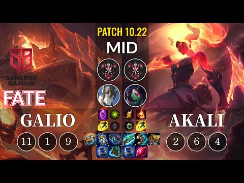 SB FATE Galio vs Akali Mid - KR Patch 10.22