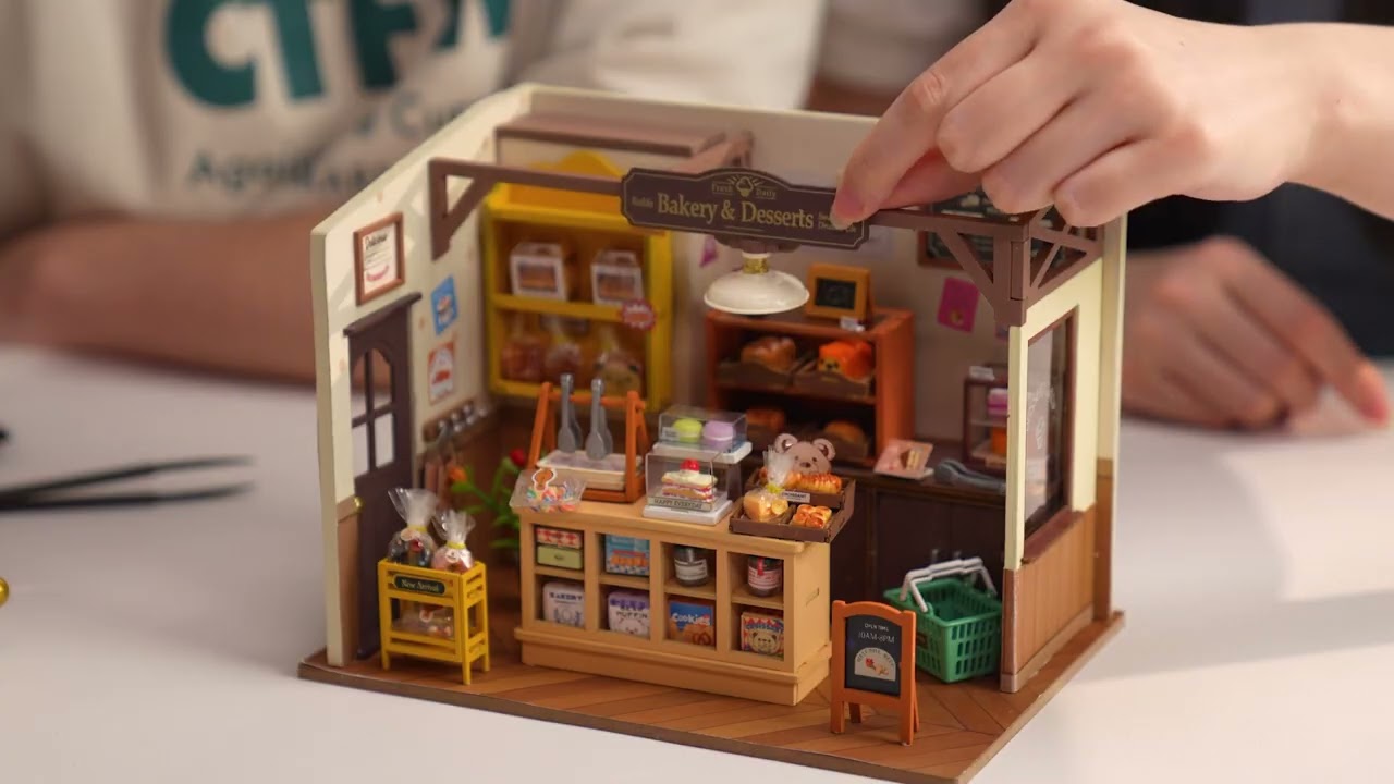 RoboTime 3D dřevěná skládačka Miniatura domečku Pekárna - poškozený obal