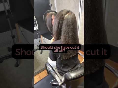At this point her strands are split all the way to her root #shorts #haircut #splitends