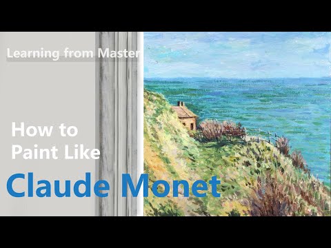 How to Paint Like Claude Monet | Impressionist Landscape | acrylic painting tutorial