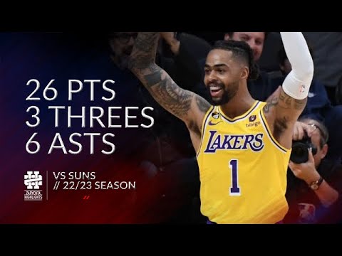 D'Angelo Russell 26 pts 3 threes 6 asts vs Suns 22/23 season