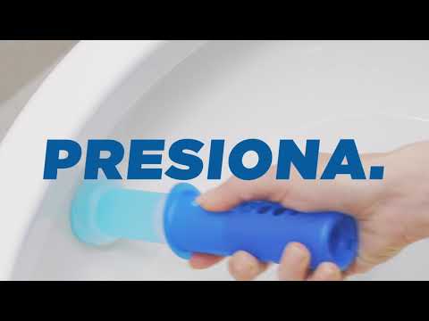 thumbnail video image 2 of Gel limpiador para sanitario Pato Discos Activos brisa de mar 36 ml + 1 aplicador, 2 of 5