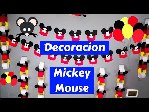 Decoracion De Mickey Mouse Para Cumpleanos Cortinas De Papel Crepe Y