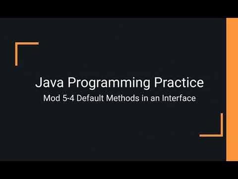 Java Practice Examples Module 5 4 Default Methods In An Interface