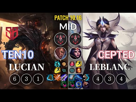 SB Ten10 Lucian vs Cepted LeBlanc Mid - KR Patch 10.16