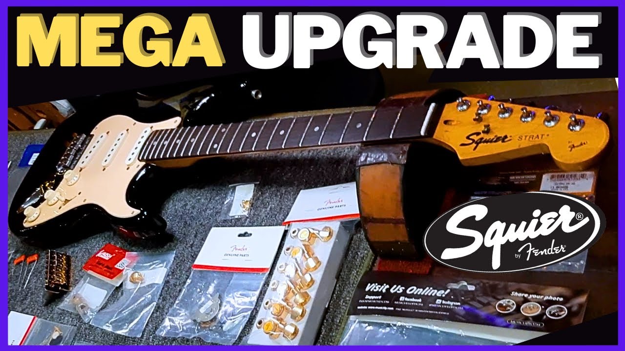 Customização Guitarra Squier (Preto e Dourado) - Peças Fender - Captadores Gibson 57