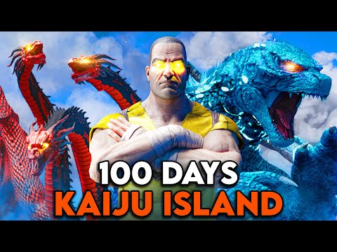 I Spent 100 Days in Kaiju ARK... But on a Deserted Island!