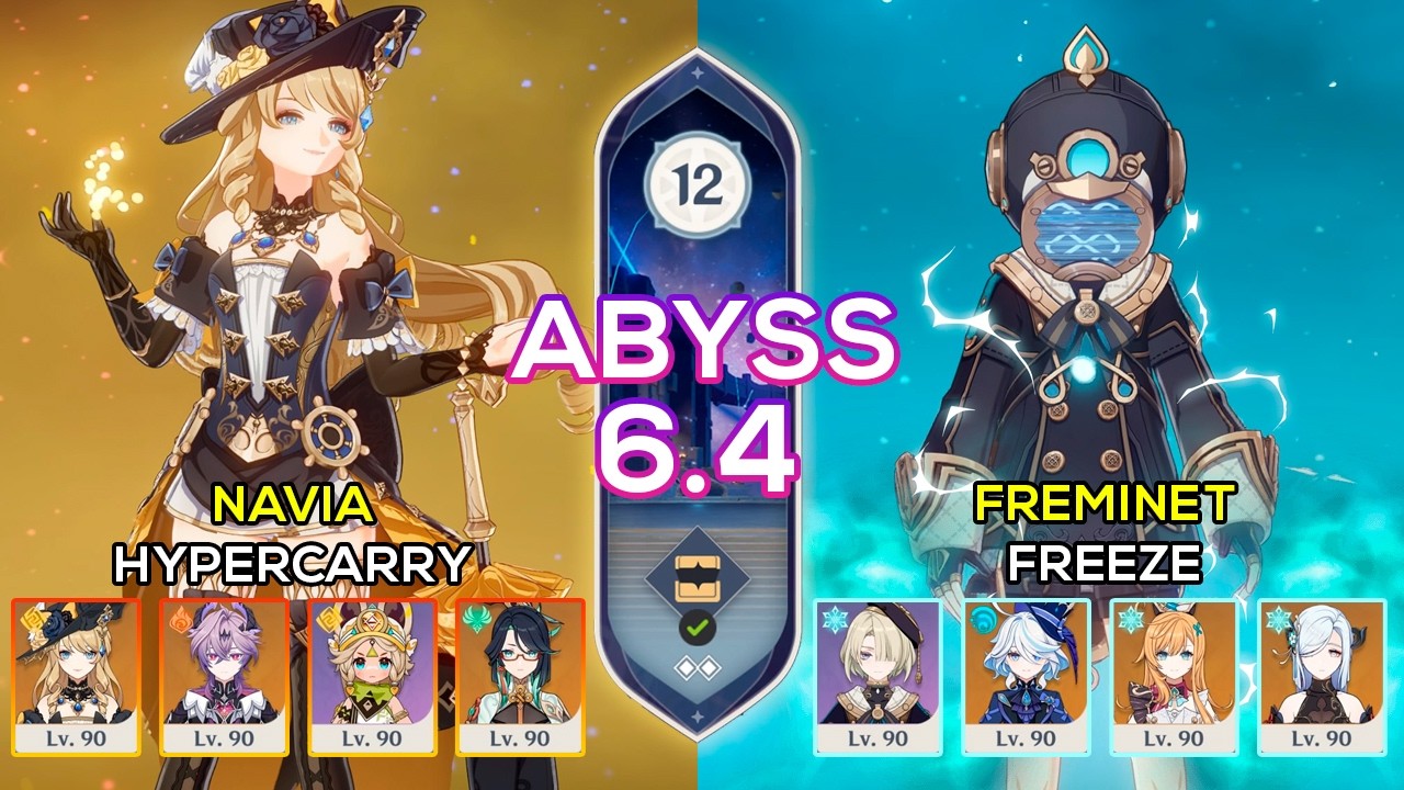 C0 Navia Hypercarry & C6 Freminet Freeze | Spiral Abyss 12 | 6.4 Genshin Impact