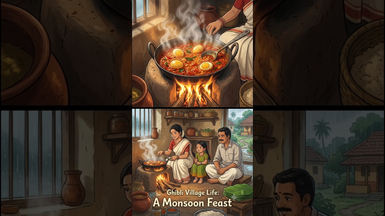 Rainy Day Anda Curry 🍳🌧️ | Desi Village Cooking ASMR ❤️ #Shorts