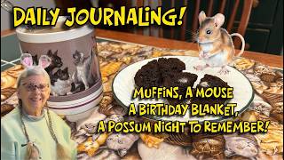 DAILY JOURNALING! A Poetic Mouse, Muffins, A Birthday Blanket & A Possum Night to Remember!