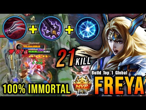 21 Kills!! Freya Vengeance with Lifesteal Build 100% Immortal - Build Top 1 Global Freya ~ MLBB