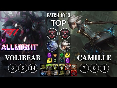 T1 Allmight Volibear vs Camille Top - KR Patch 10.13