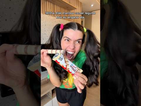 Minha mãe mandou comer legume,mas eu enganei ela #fyp #crianças #infantil