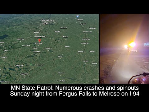 Numerous Sunday Night Crashes & Spinouts On I-94 Fergus Falls To Melrose