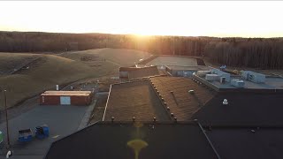 Amazing Alberta Muir Lake School at Dusk with Mavic Mini Drone 2.7k footage in 45km/hr wind!!!