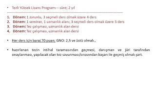 Yüksek Lisans ve Doktora Programları -  Lisansüstü Eğitim Süreci