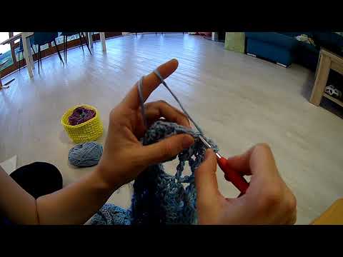 Mandala brezrokavnik, 24. krog, šibične petlje in verižne zanke