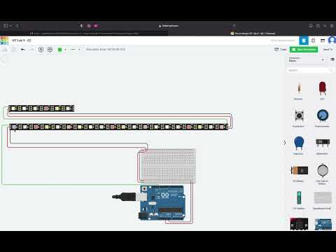 Neopixel LED strips consisting of 26 LEDs and demonstrate the fading light intensity overtime.