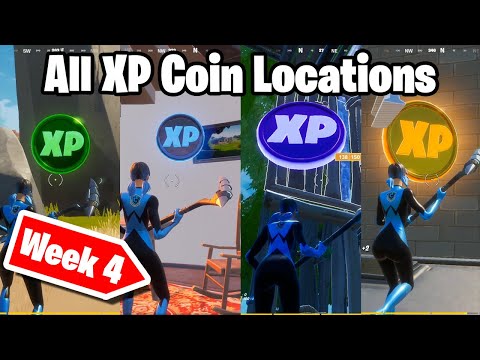 Fortnite Week 4 *ALL* XP Coin Locations!! (C2S4)