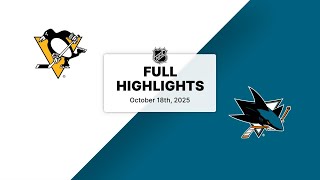 NHL Highlights | Penguins vs. Sharks | October 18, 2025