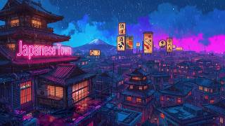 Retro Lofi Hip Hop Beats 🫖 1980s & 90s Vibes & Japanese Town Ambience 🪶 Nostalgic Lofi Rain Playlist