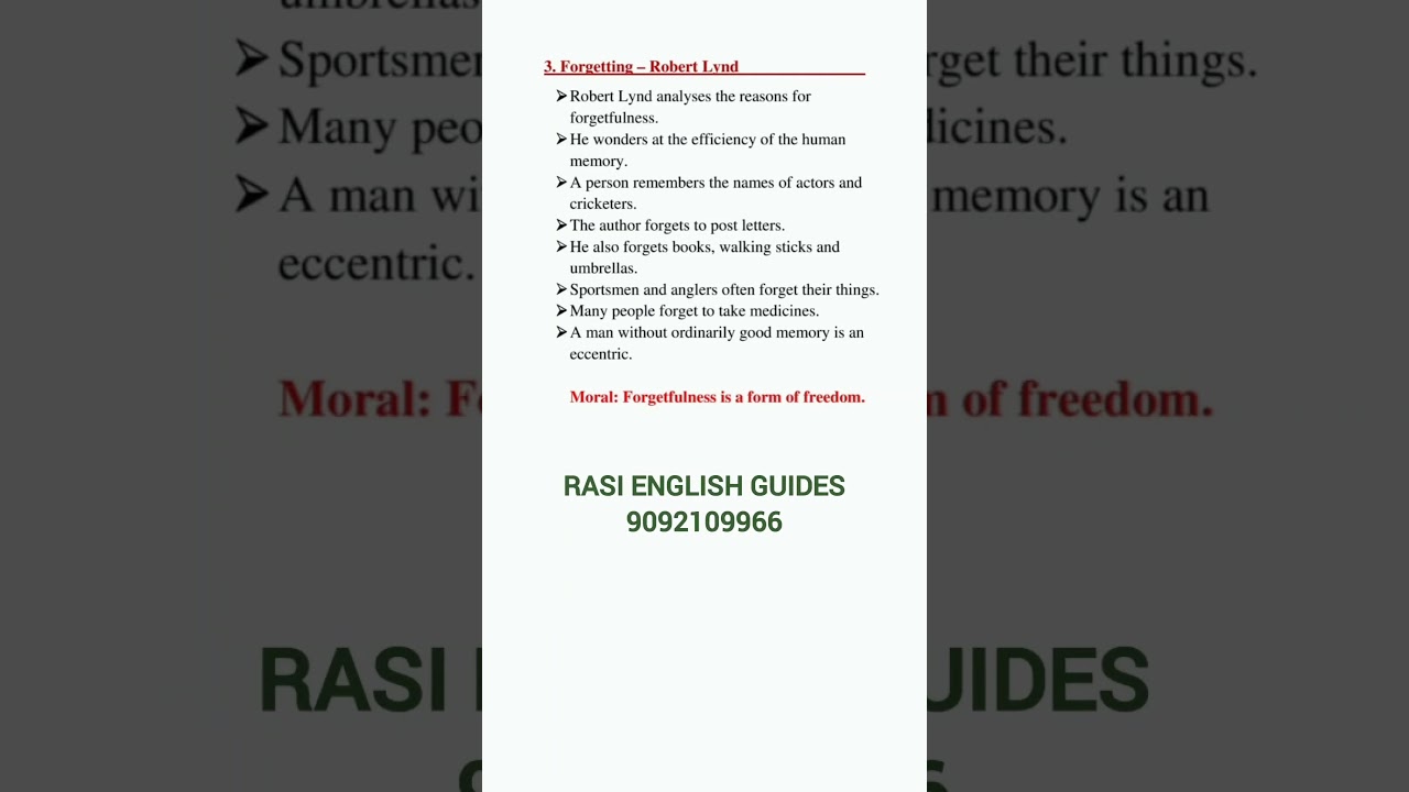 11th std prose 3. forgetting paragraph.#lastminutesuggestion #11thenglish #aadhavaapublications