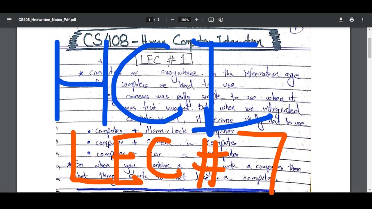 CS408 Human Computer Interaction Short Lecture # 7 | HCI Coursework Help for Semester | UBprogrammer