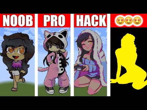 Aphmau NOOB vs PRO vs HACKER MINECRAFT Pixel Art