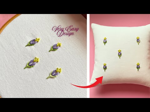 Hand embroidery designs | Very Easy Pillow Cover Design | Embroidery for beginners