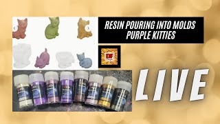 Resin Pouring Into Molds | Purple Kitties | Plus A Giveaway | Resin Art | Epoxy Resin Art