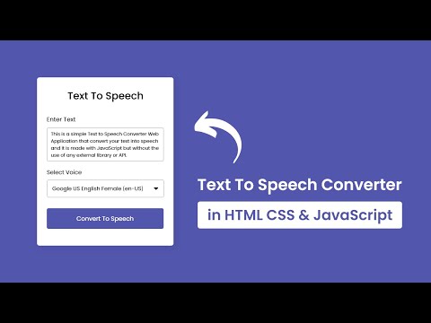 Text To Speech Converter in HTML CSS & JavaScript